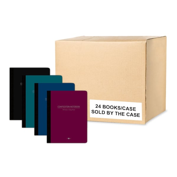 Roaring Spring Case of Assorted Color Poly Flex Comp Notebooks, College Ruled, 70 sht, 9.75"x7.75", Flexible Covers, PK24 77293cs - main