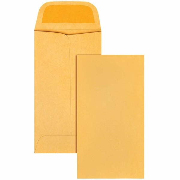 Quality Park Coin & Small Parts Envelopes, No 5, 2-7/8"W x 5-1/4"H, Kraft, 500/Pack 50462 - main