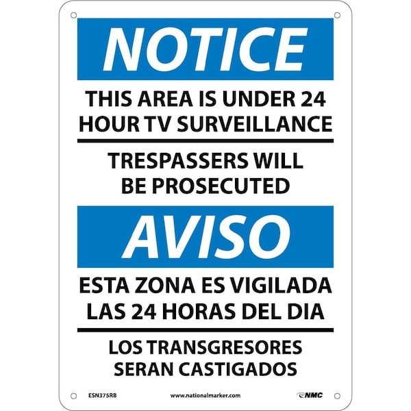 Nmc Notice Under Surveillance Sign - Bilingual, ESN375RB ESN375RB - main
