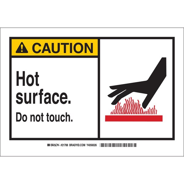 Brady Caution Hot Surface So Not Touch. Sign 5/Package, 5PK 49848 - main