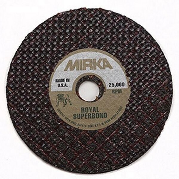 Mirka Abrasives Royal Cut-Off Wheel, 3 in Dia, 1/32 in THK Wheel, 3/8 in Center Hole, 24000 rpm MS-0110 - main