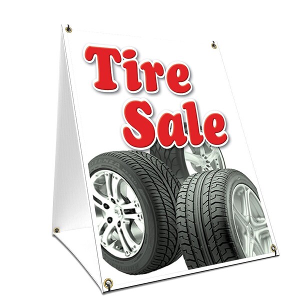 Signmission Tire Sale, 24 Inch x 18 Inch A-frame Yard Sign, Plastic Sign SBC-1824-Tire Sale - main