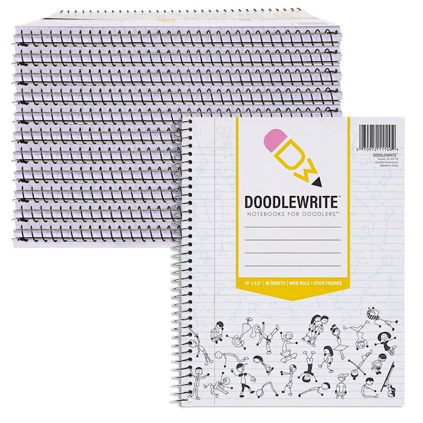 Roaring Spring DoodleWrite Wide Ruled Notebook, 1, PK24 11101CS - main