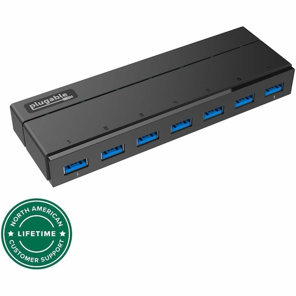Plugable Technologies PLUGABLE 7-PORT USB 3.0 HUB WITH 36W POWER ADAPTER - DRIVERLESS - EFFORTLESSLY C USB3-HUB7C - main