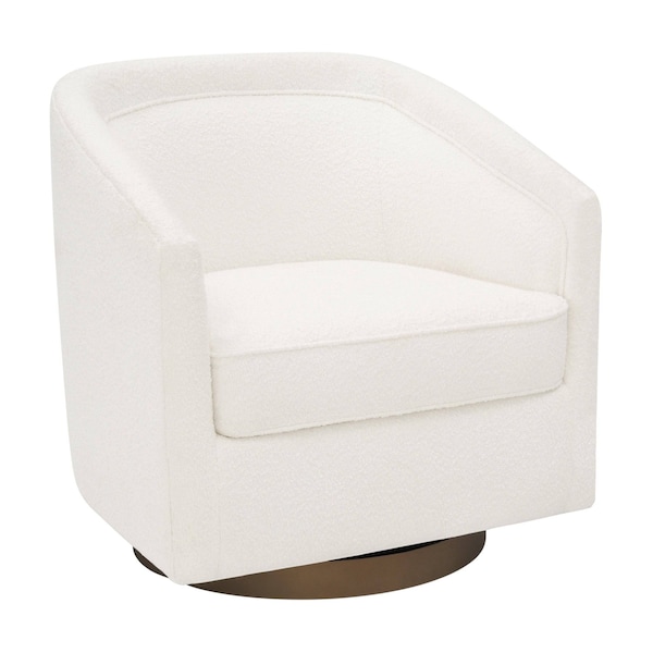 Flash Furniture Dean Club Style Commercial Barrel Accent Armchair, 360 Degree Swivel Metal Base and Sloped Armrests BS-AC22-064-CRM-BCL-GG - main