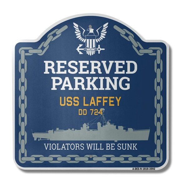 Signmission USS LAFFEY DD 724, 18 Inch x 18 Inch, Heavy Gauge Aluminum A-DES-N-1818-3592 - main