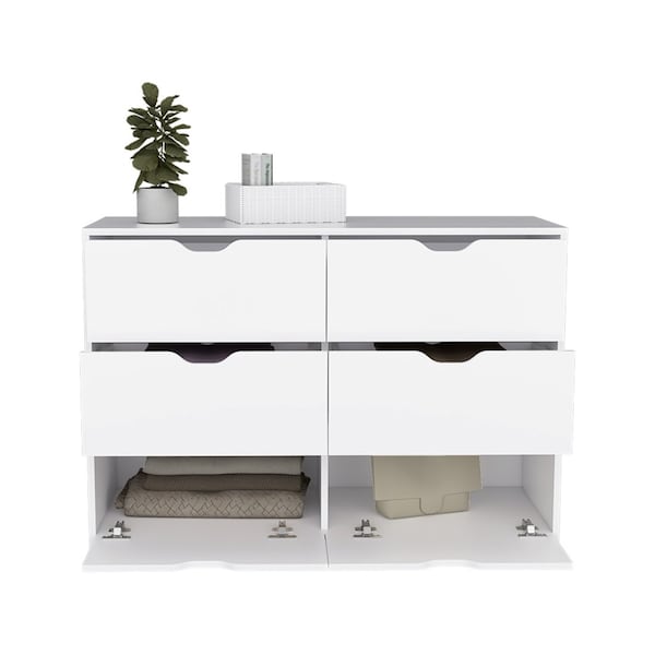 Homeroots 42" White Four Drawer Dresser 524959 - main