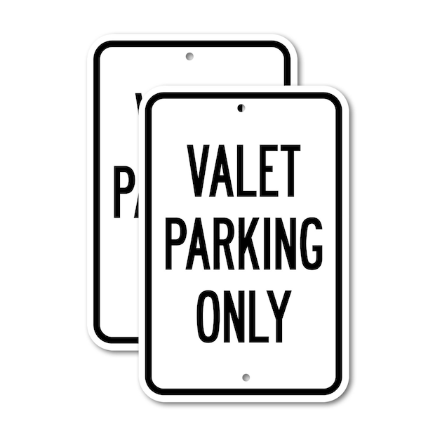 Signmission Valet Parking Only, 18'' X 24'' 2 Signs, Heavy Gauge Aluminum, 2PK A-1824-2PACK-2982 - main