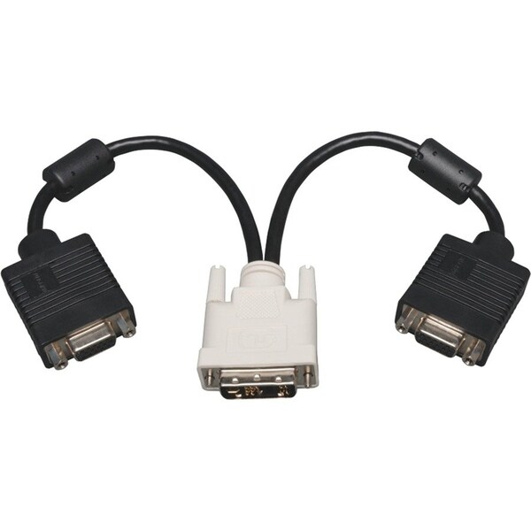 Tripp Lite by Eaton 1ft DVI to VGA Splitter Adapter Converter DVI-A Analog M to 2x HD15F 1' P120-001-2 - main
