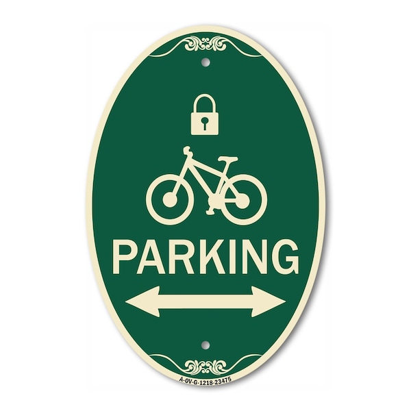 Signmission Parking With Lock Cycle & Bidirectional Arro, 12 In X 18 In Architectural, Heavy Gauge Aluminum A-OV-G-1218-23475 - main