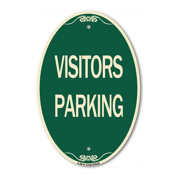 Signmission Visitors Parking, 12 Inch X 18 Inch Architectural Oval, Heavy Gauge Aluminum A-OV-G-1218-24618 - main