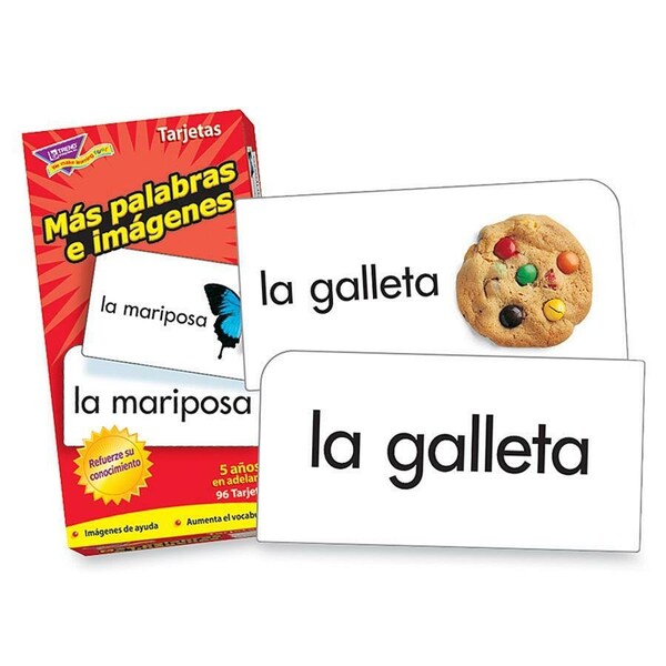 Trend Enterprises Mas palabras e imagenes (SP) Skill Drill Flash Cards T53007 - main