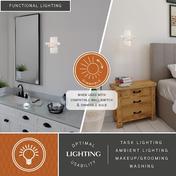 Vaxcel Gatsby 1 Light Nickel Bathroom Wall Fixture W0079 - main