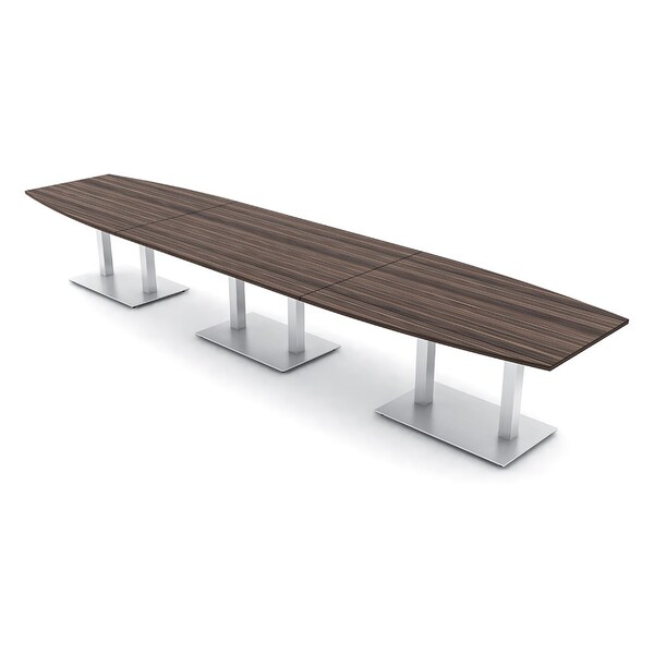 Skutchi Designs Boat Conference Table With Power Unit, 48 in W, 192 in L, Brown HAR-BOT-48x192-DOU-H3041-NA - main