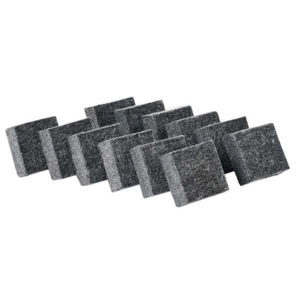 Charles Leonard Multi-Purpose Felt Erasers, 2" x 2", Charcoal, 12PK 74520 - main