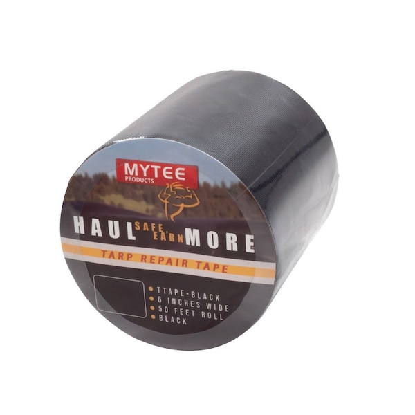 Mytee Products 6in x 50ft Black PVC Tarp Repair Tape 8.8 oz SOLD BY ROLL TTAPE-BLACK - main