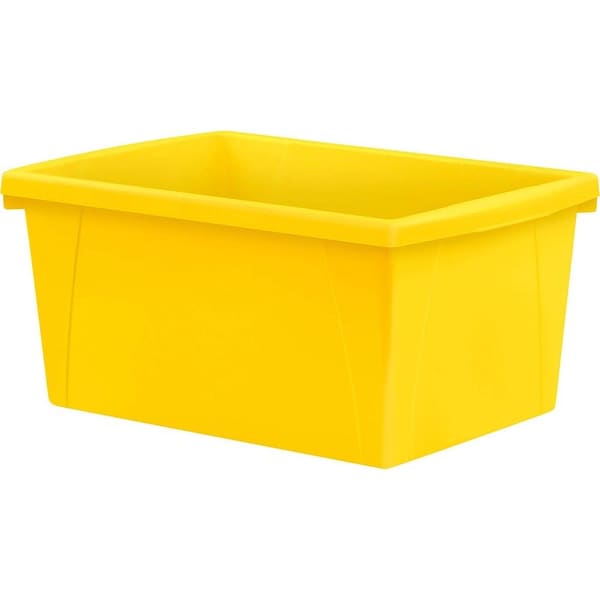 Storex Storage Bin, Plastic, Yellow, 2 PK 61484U06C - main