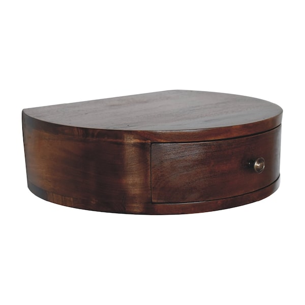 Homeroots 22" Brown Solid Wood One Drawer Floating Nightstand 651500 - main