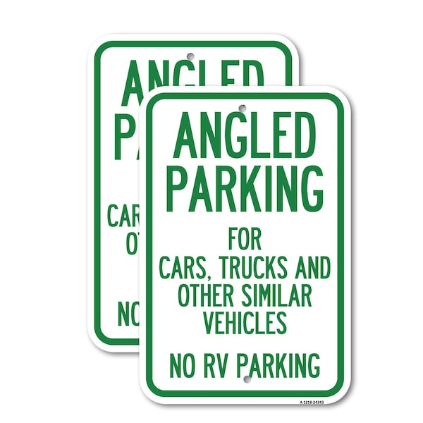 Signmission Angled Parking for Cars Trucks and Similar Vehicles - N, 18'' X 24'', Heavy Gauge Aluminum, 2PK A-1824-2PACK-24343 - main