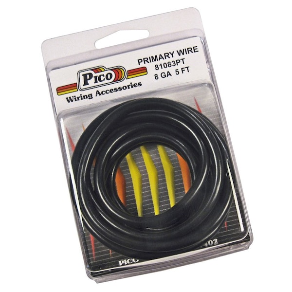 Pico Wiring Accessories Pico Primary Wire, 8 AWG, Black, 5PK 81083PT - main