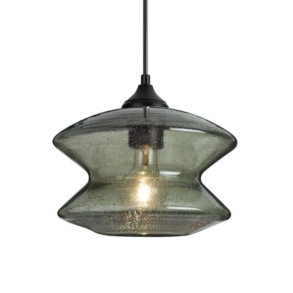 Besa Lighting Besa Zen Outdoor Pendant, Moss Bubble, Black Finish, 1x 8W LED Filament OP-ZENMS-EDIL-BK - main