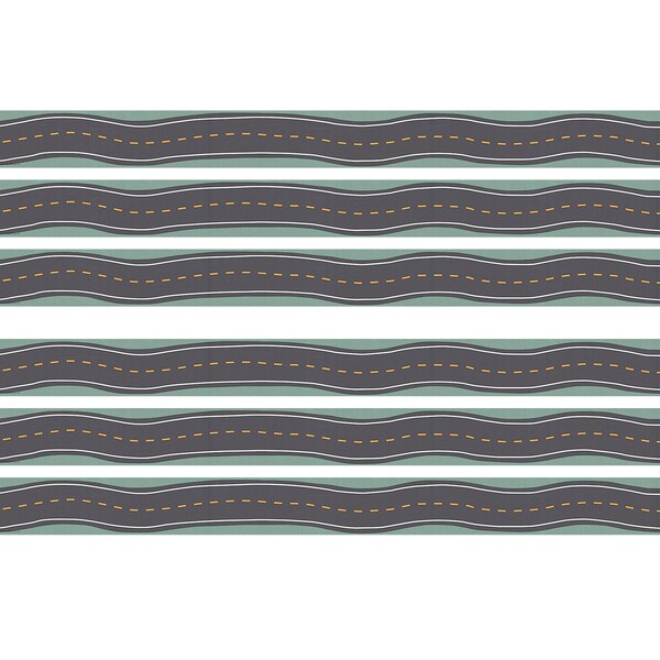 Teacher Created Resources Road Trip Straight Border Trim, 35 Feet Per Pack, 6PK TCR9241 - main