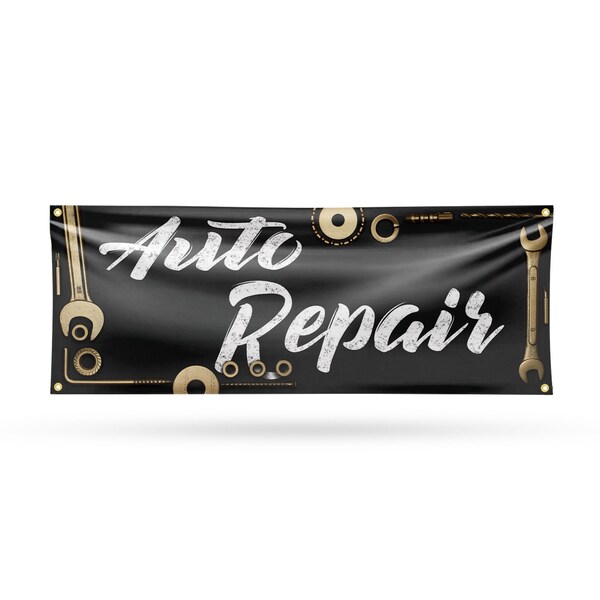 Signmission Auto Repair, 18 Inch x 48 Inch, Vinyl Banner B-30470 - main