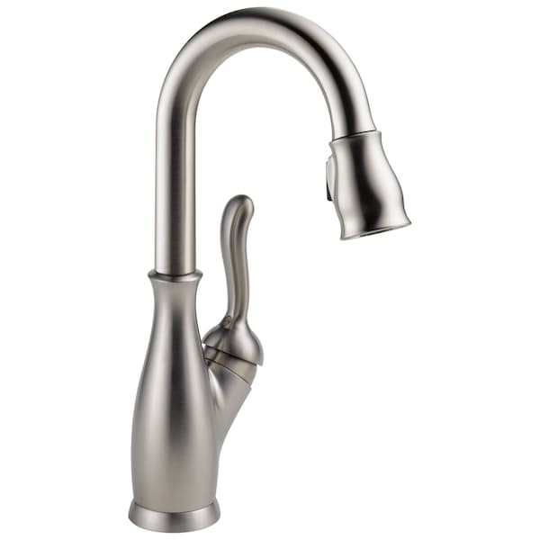 Delta Leland Single Handle Pull-Down Bar / Prep Faucet In Spotshield Stainless 9678-SP-DST - main
