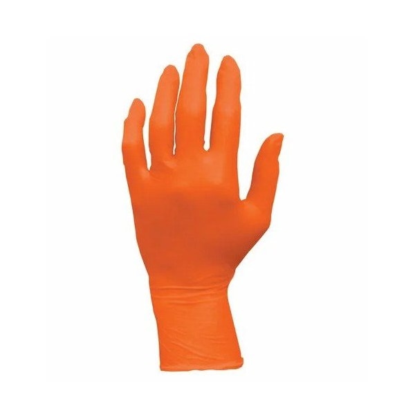 Safety Zone Nitrile Powder Free 5 mil Exam Gloves - Orange, XL - Box of 100 GL-N105ORFX - main