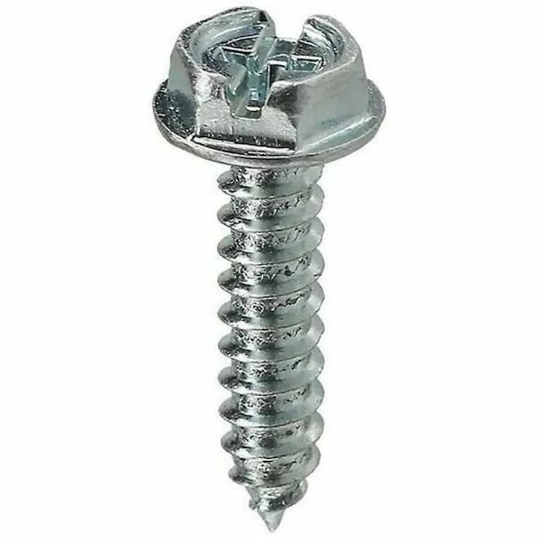 Dottie Sheet Metal Screw, #10 x 1-1/4 in, Zinc Plated Steel Flange Hex Head 100 PK HWSMS10114 - main