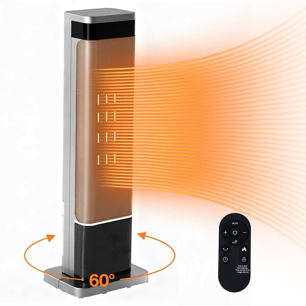 Edendirect 1500 Watt 24 in. Indoor Portable Electric Tower Space Heater, Timer, Remote, 3 Flame Colors ZR-ZHUMI-AH-NFJ1F01-24SR - main