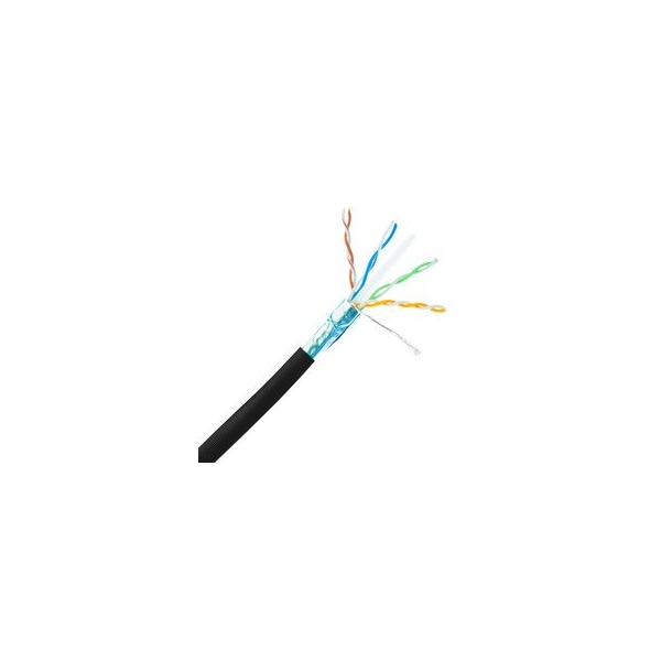 Swe-Tech 3C Shielded Cat6 Ethernet Cable, Solid 23 AWG Copper, POE Compliant, Black, Spool, 1000 foot FWT10X8-522NH - main