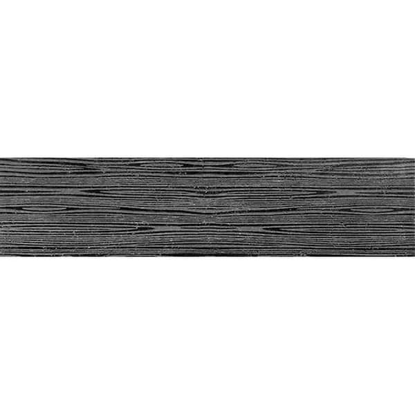 Apollo Tile Artisana 3x12 in. Eastern Black Textured Etched Linear Wave Elongated Subway Tile, 20PK APLEFT8802BLA - main