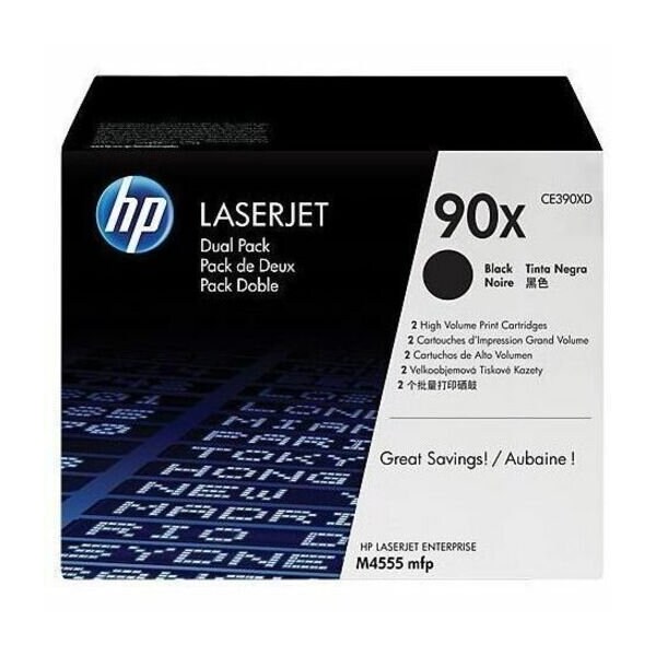 Hp High Yield Toner Cartridge, Black, PK2 CE390XD - main