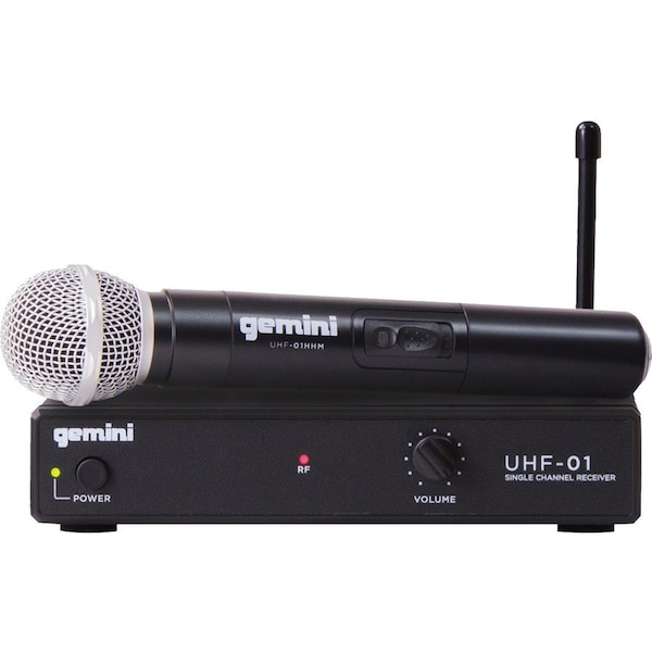Gemini UHF-01M-F2 Single-Channel UHF Wireless Microphone System with Handheld Microphone UHF-01M-F2 - main