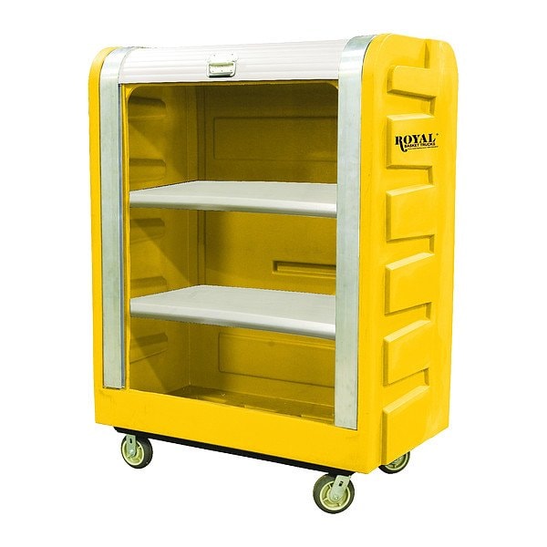 Royal Basket Trucks Bulk Tambour Door Truck, 28 in W x 50 1/2 in L x 66 3/4 in H, 2 Shelves G48-YLX-BTA-6UNN - main