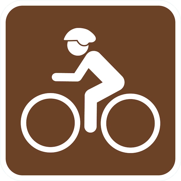 Lyle Bike (With Man Riding Bike Symbol), 12x12, High Intensity Prismatic, Brown G-2410-HI_12x12 - main