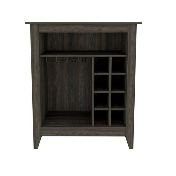 Homeroots Espresso Bar Cart With Wine Storage 478381 - main