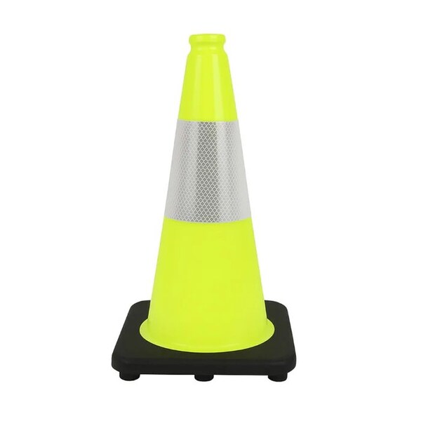 Traffic Kontrol 18in Traffic Safety Cone, 3 Lbs, Lime, 6in Hi Intensity Reflective Collars, 1PC TKTC-18-3-LM-1C - main