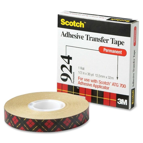 3M Scotch Adhesive Transfer Tape, 1/2" Wide x 36yds 92412 - main