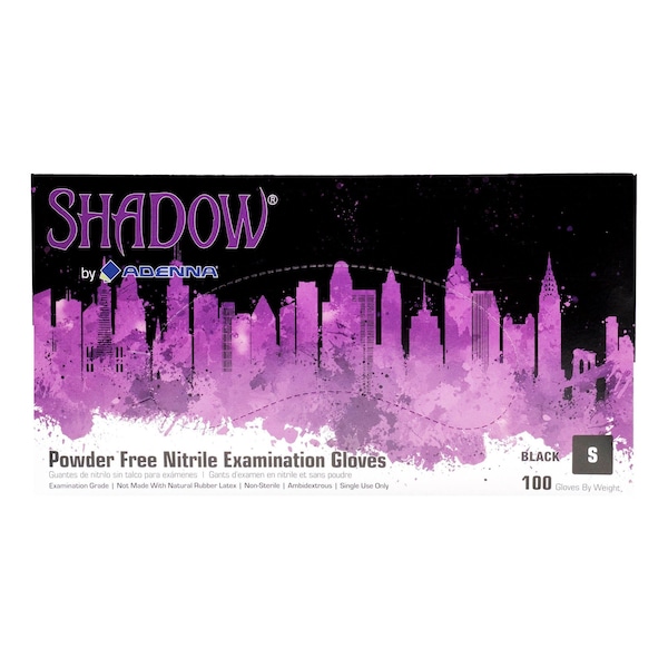 Art Noir Shadow Disposable Exam Gloves, Nitrile, Powder Free, 6 mil, Black, S, Case of 1000 SHD932 - main
