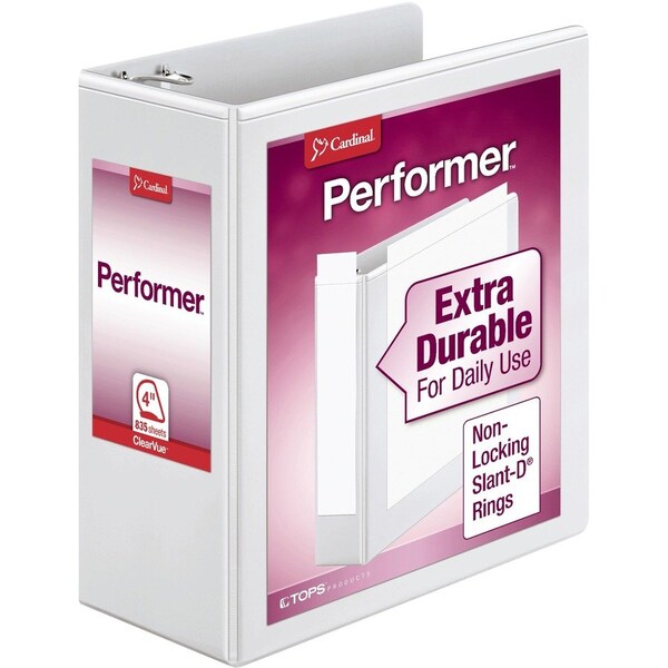 Cardinal Performer ClearVue SlantD Ring Binder, White CRD17810 - main