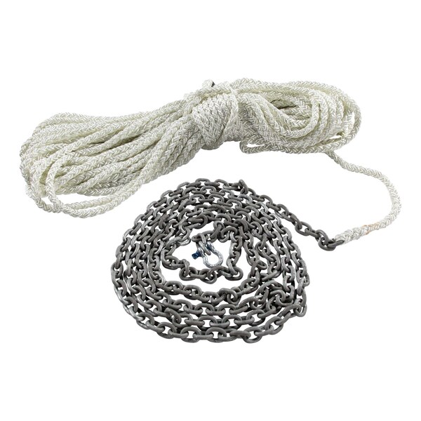 Lewmar BOAT ANCHOR Eight Plaited 12 Inch Diameter x 200 Foot Length White Nylon With 14 Inch x 10 Foo HM10HT200PX - main