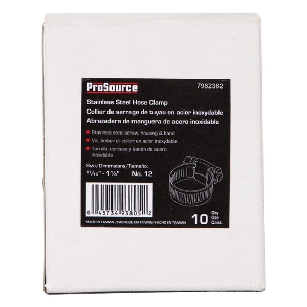 Prosource Interlocked Hose Clamp, Stainless Steel, Stainless Steel HCRSS12 - main