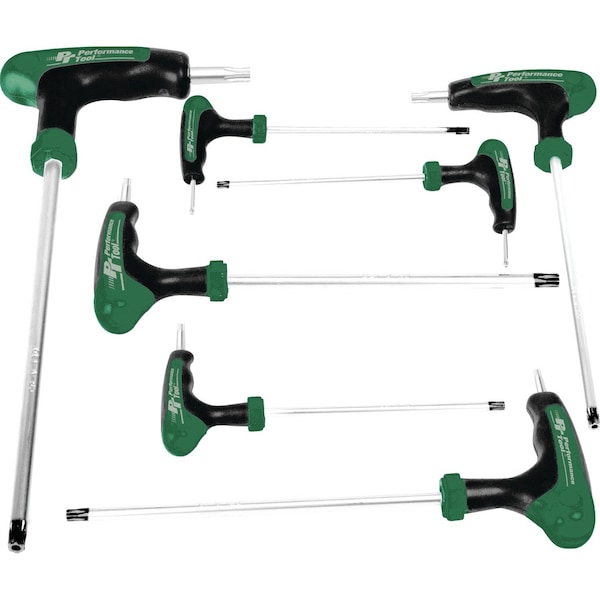 Perform Tool Allen Wrench With T10/ T15/ T20/ T25/ T27/ T30/ T40; THandle Star Key; Chrome Plated Shaft W1713 - main