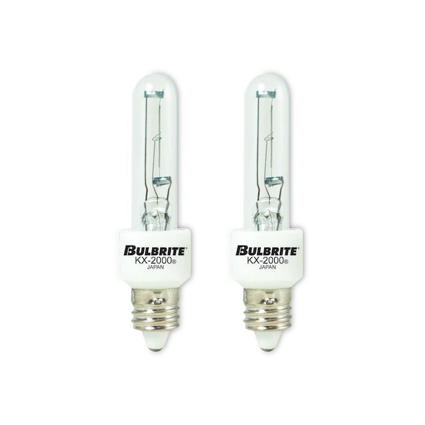 Bulbrite 60 Watt Dimmable T3 Xenon Light Bulbs with E11 Mini-Candelabra Screw Base, Clear, 2 PK 861349 - main