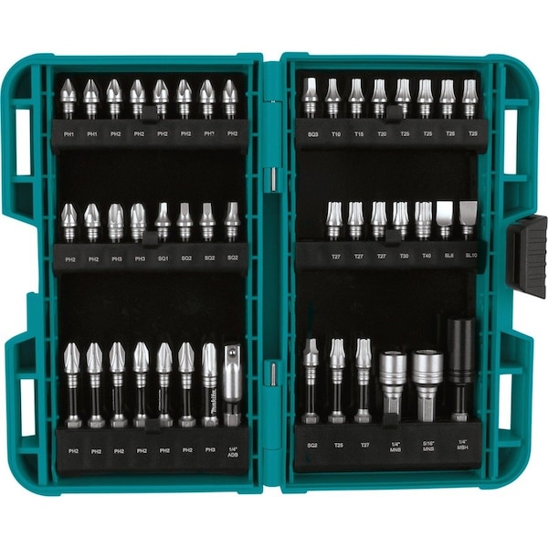 Makita Impact XPS Impact Bit Set, 45 Pc., Detent Ball/Magnetic Hex Locks, Matte Nickel E-01650 - main