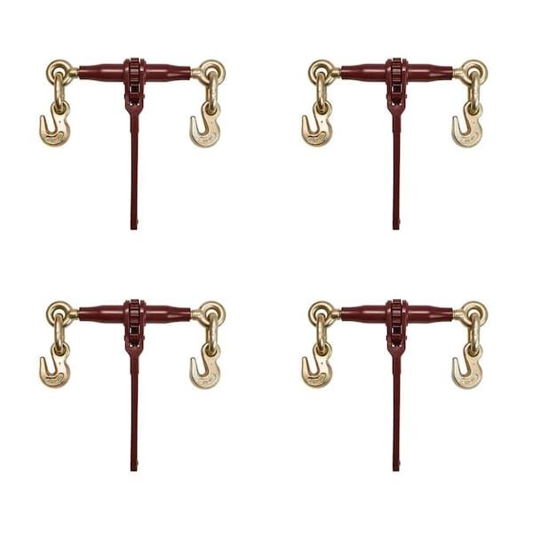 Mytee Products PRO Chain Binder Ratchet Style 3/8in-1/2in w/ Grab Hooks, 12,000 lbs WLL, 4PK CBRS38-PROx4 - main