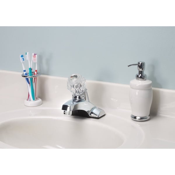 Home Impressions 1-Handle Knob 4'' Centerset Non-Metallic Bathroom Faucet with Pop-Up Chrome F451R101CP-JPB3 - main