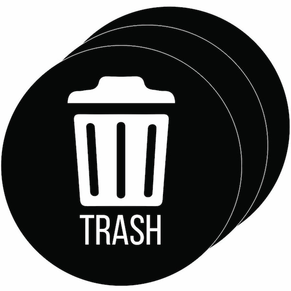 Hls Commercial 3-Pack Vinyl TRASH Decal Sticker Set, UV-Resistant HLSKERTRASH3 - main